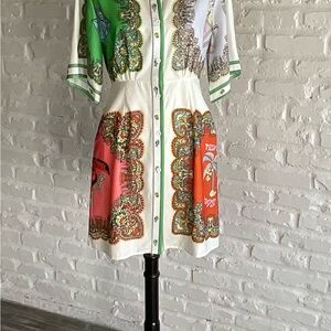 Colorful Button-Up Dress